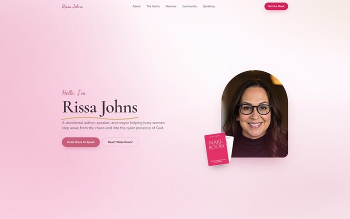 Rissa Johns website homepage